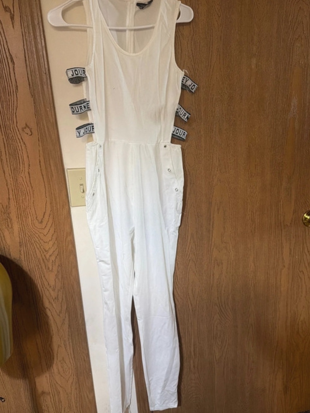 White Sleeveless Side-strap Jumpsuit